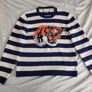 Authentic Gucci Striped Tiger Head Sweater